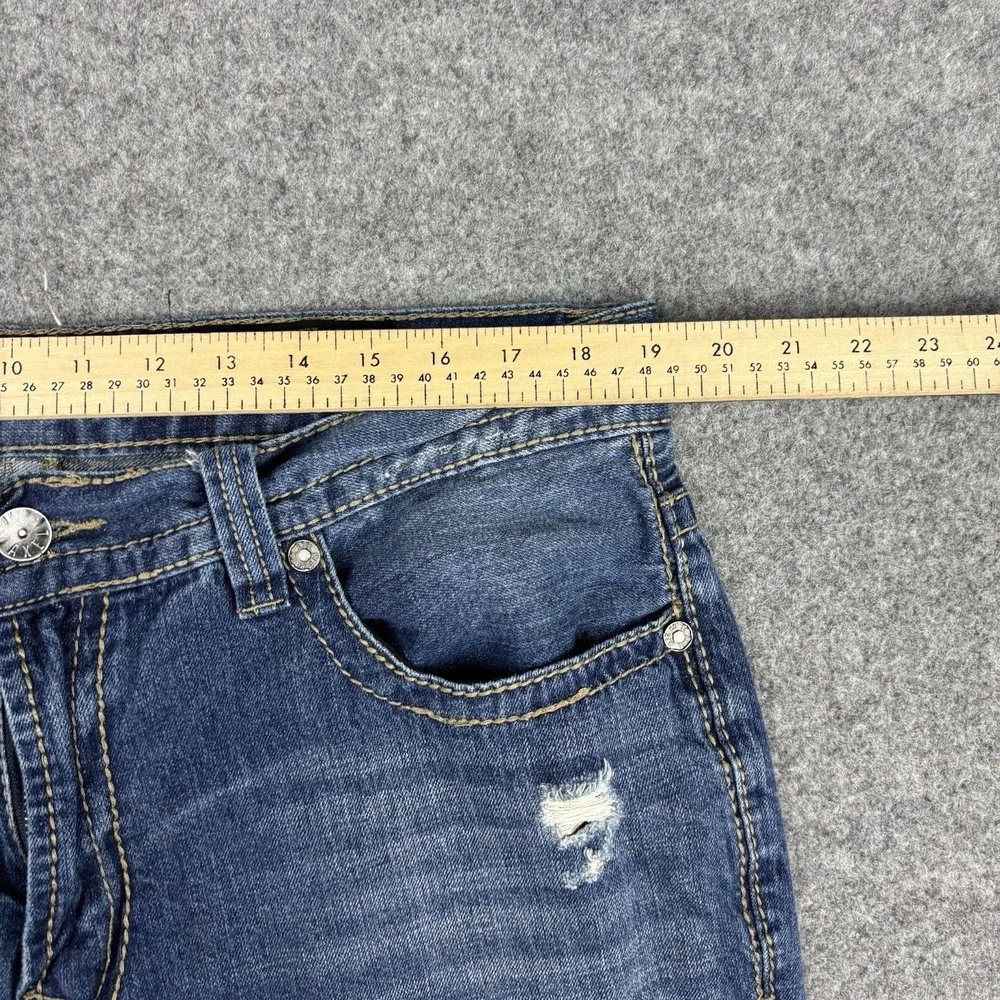 TK Axel Jeans Mens 38x32 Relaxed Straight Y2K Distressed Medium Wash Blue Denim